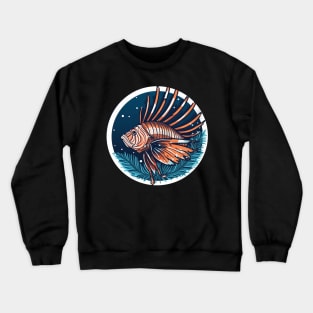 Lionfish in Ornament, Love Fishes Crewneck Sweatshirt